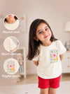 BambooTEC™ Girls Half Sleeve T-Shirt Pack of 3 – Growing Everyday, Sweet Treats & Blossom Graphic Print Soft Summer Tee Set