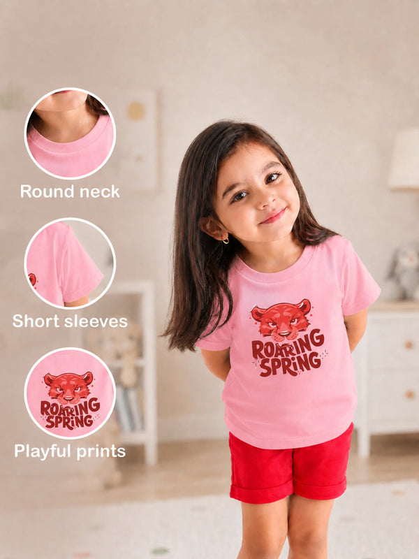 BambooTEC™ Girls Half Sleeve T-Shirt Pack of 3 – Roaring Spring, Tiny Tangerine & Sweet Treats Graphic Print Soft Summer Tee Set