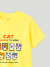 BambooTEC™ Unisex Kids T-Shirt – Cat Mood Print Soft Breathable Tee