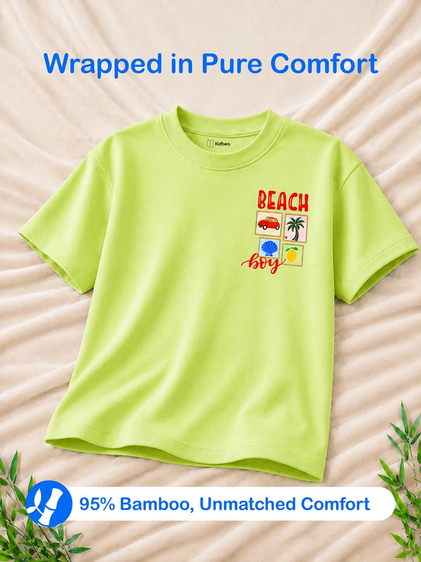 BambooTEC™ Girls Half Sleeve T-Shirt Pack of 3 – Beach Girl, Blossom & Sweet Treats Graphic Print Soft Summer Tee Set