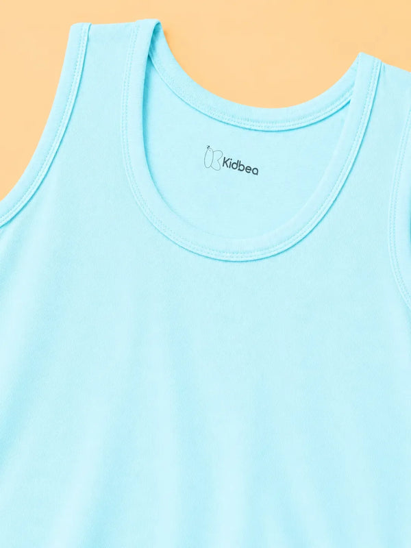 BambooTEC™ Boys Bamboo Fabric Aqua Blue Solid Vest