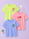 BambooTEC™ Half Sleeve T-Shirt Pack of 3 for Girls – Beach Fun, Sweet Treats & Happy Days Graphic Print Combo