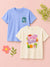 BambooTEC™ Girls Half Sleeve T-Shirt Pack of 2 – Girls Rule & Ocean Graphic Print Soft Summer Tee Set