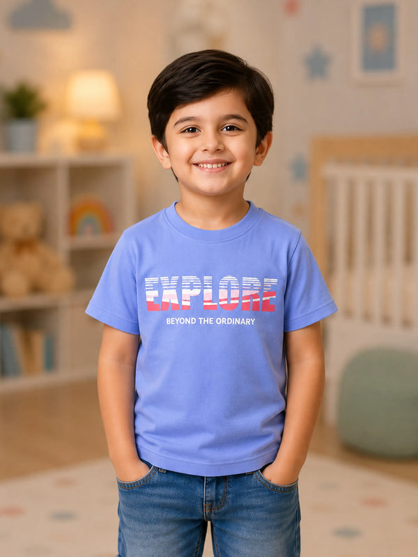 BambooTEC™ Unisex Kids T-Shirt – Explore Print Soft Breathable Tee