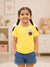 BambooTEC™ Girls T-Shirt – Soft Breathable Yellow Donut Print Half Sleeve Tee for Kids
