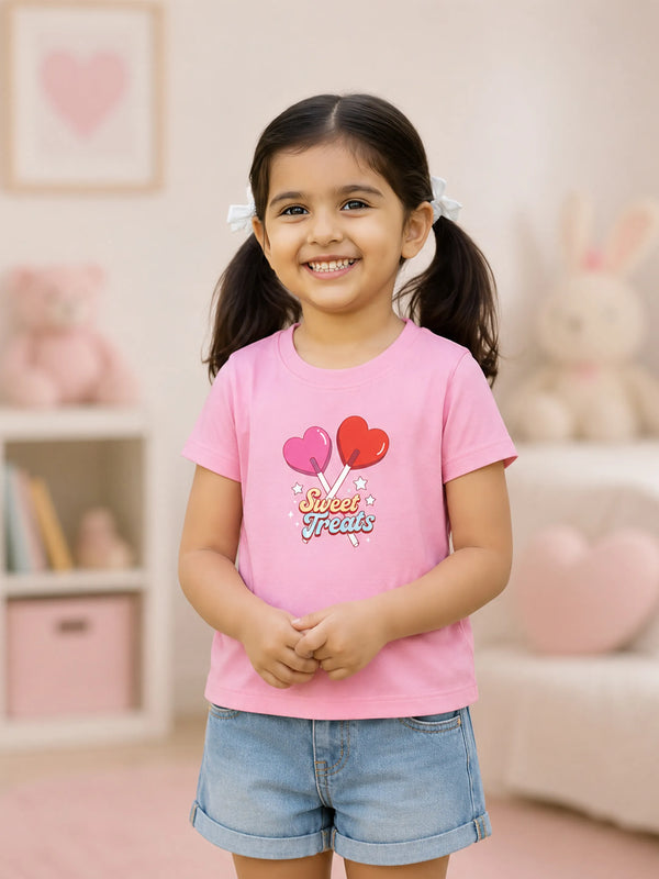 BambooTEC™ Girls Kids T-Shirt – Sweet Treats Print Soft Breathable Tee