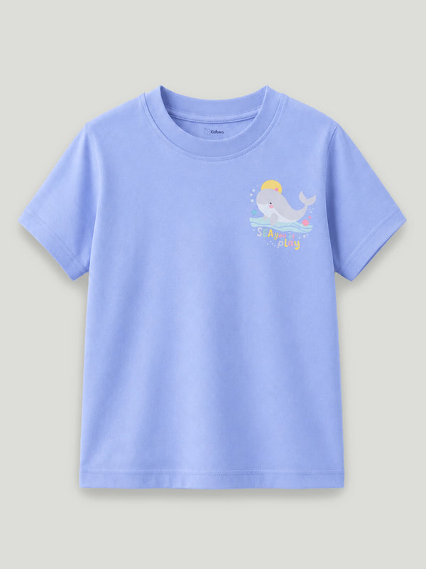 BambooTEC™ Unisex Kids T-Shirt – Sea Play Whale Print Soft Breathable Tee