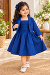 Royal Blue Smocked Dress with Matching Jacket