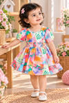 Multicolor Floral Ruffle Dress