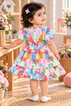 Multicolor Floral Ruffle Dress