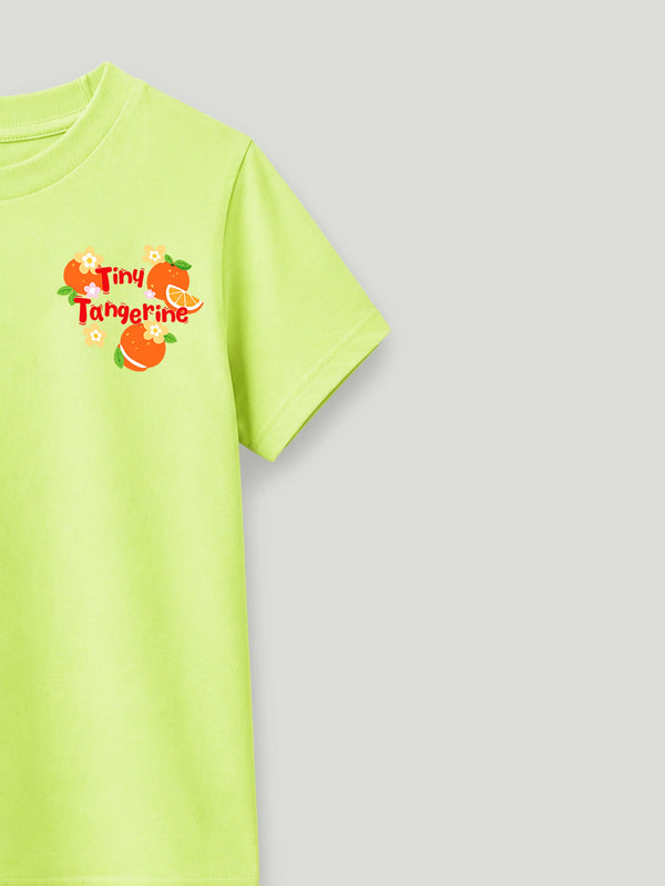 BambooTEC™ Girls T-Shirt – Tiny Tangerine Print Soft Breathable Tee