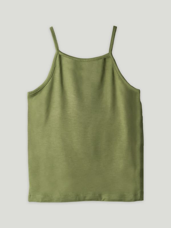 BambooTEC™ Olive Green Camisole for Girls – Soft, Lightweight & Breathable