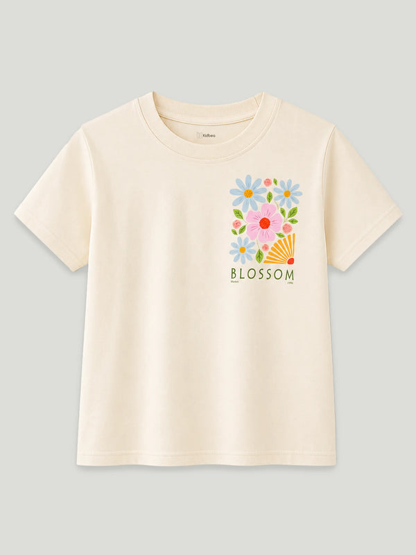 BambooTEC™ Girls T-Shirt – Blossom Flower Print Soft Breathable Tee