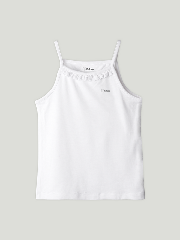 BambooTEC™ White Camisole for Girls – Soft, Lightweight & Breathable