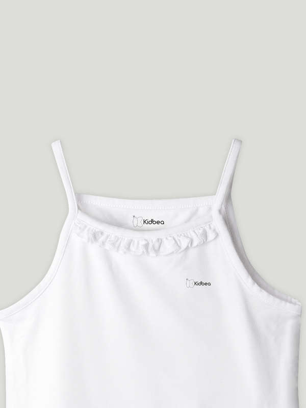 BambooTEC™ White Camisole for Girls – Soft, Lightweight & Breathable