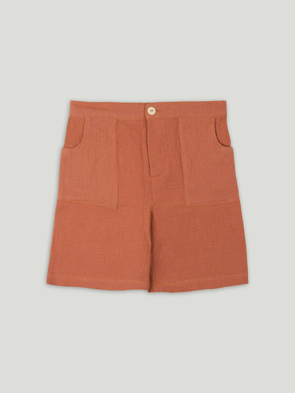 Light Organic Cotton Shirt & Pant Rust Co-ord Set