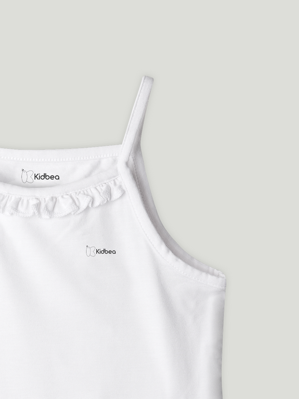 BambooTEC™ White Camisole for Girls – Soft, Lightweight & Breathable