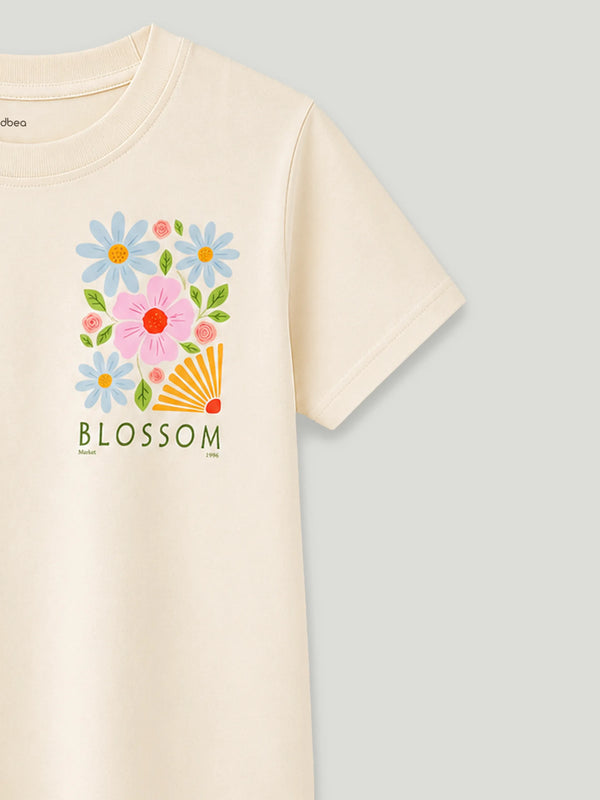 BambooTEC™ Girls T-Shirt – Blossom Flower Print Soft Breathable Tee