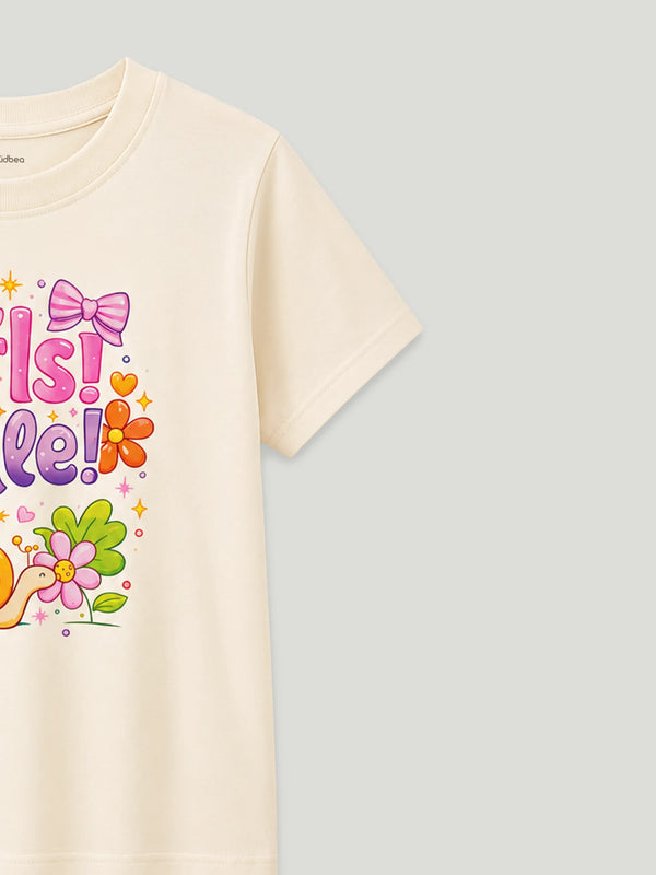 BambooTEC™ Girls T-Shirt – Girls Rule Print Soft Breathable Half Sleeve Tee
