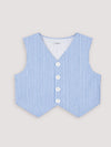 Girls Blue Striped Co-Ord Set | Organic Cotton