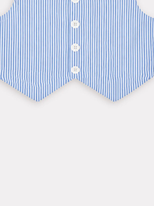 Girls Blue Striped Co-Ord Set | Organic Cotton