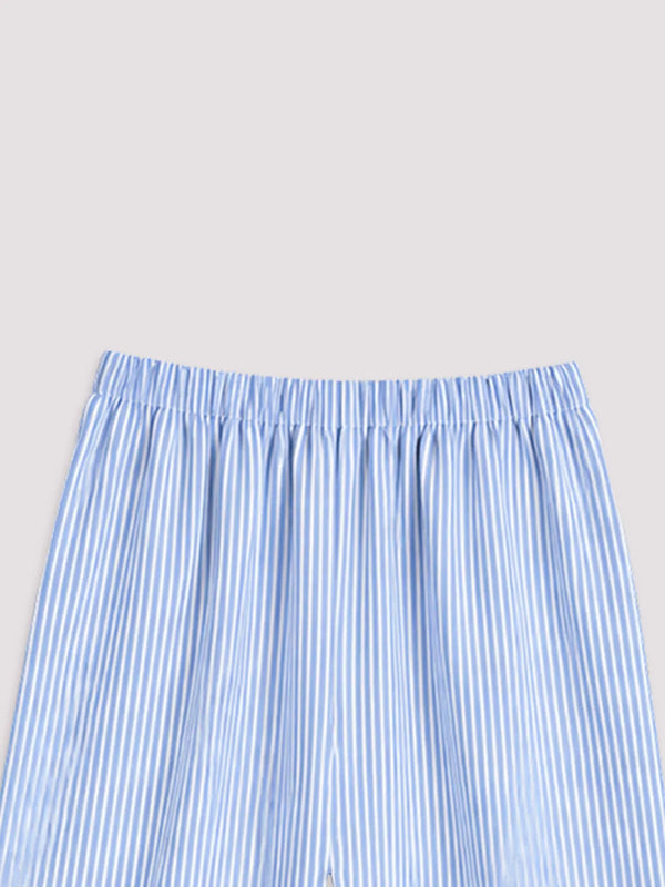 Girls Blue Striped Co-Ord Set | Organic Cotton