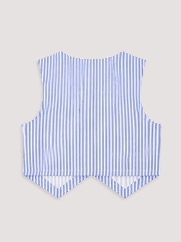 Girls Blue Striped Co-Ord Set | Organic Cotton