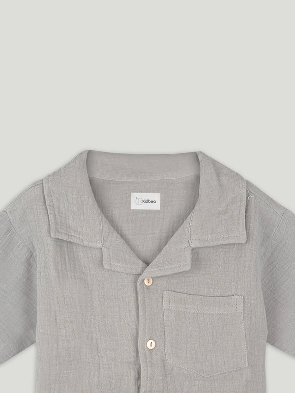 Light organic cotton Shirt & Pant Grey | Co-ord Set