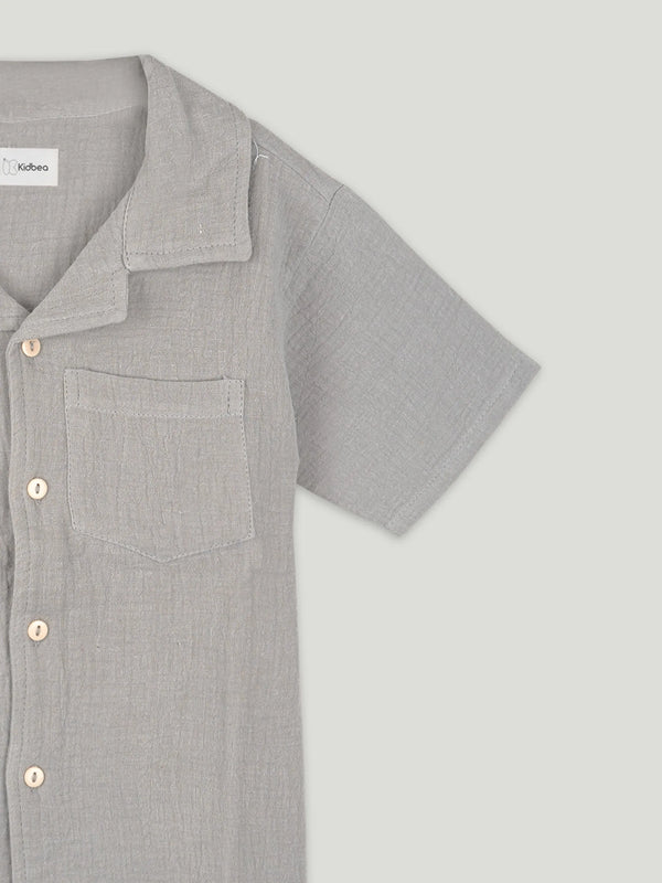Light organic cotton Shirt & Pant Grey | Co-ord Set