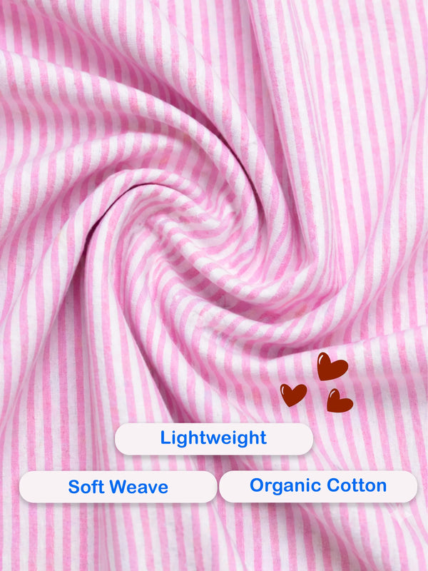 Girls Pink Striped Co-Ord Set |Organic Cotton