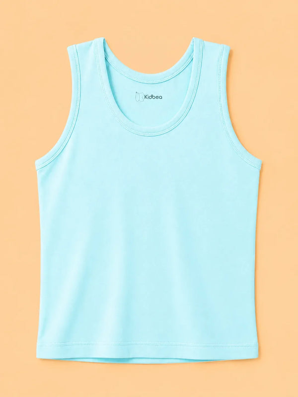 BambooTEC™ Boys Bamboo Fabric Aqua Blue Solid Vest