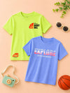BambooTEC™ Unisex Kids Half Sleeve T-Shirt Pack of 2 – Soft Breathable Basketball & Explore Graphic Print Tee