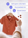 Light Organic Cotton Shirt & Pant Rust Co-ord Set