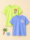BambooTEC™ Unisex Kids Half Sleeve T-Shirt Pack of 2 – Beach & Whale Graphic Print Soft Summer Tee Set