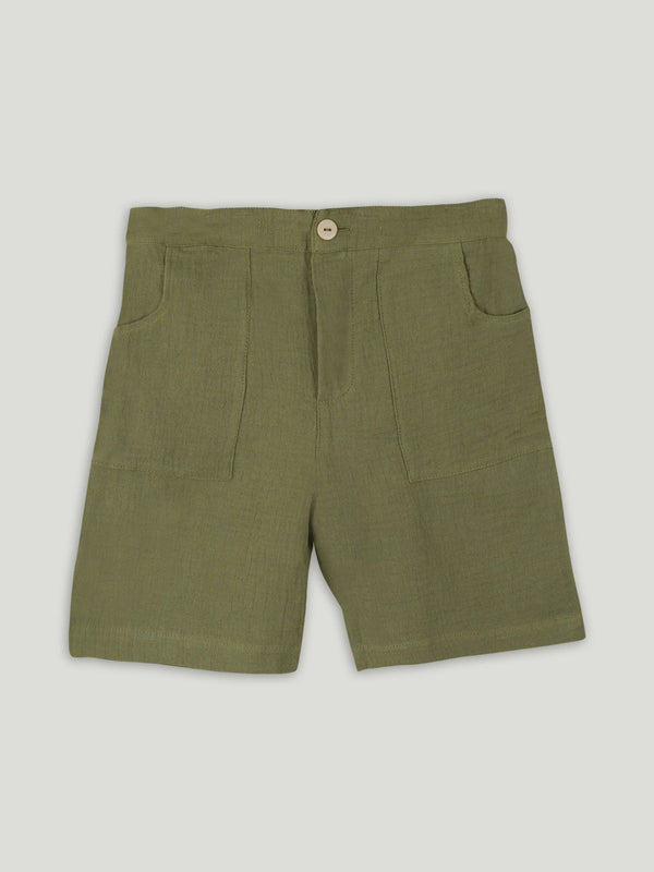 Light Organic Cotton Shirt & Pant Dark Green Co-ord Set