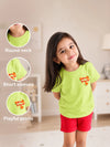 BambooTEC™ Girls Half Sleeve T-Shirt Pack of 2 – Tangerine & Girls Rule Graphic Print Soft Summer Tee Set