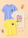BambooTEC™ Girls Half Sleeve T-Shirt Pack of 3 – Be Happy, Girls Rule & Donut Graphic Print Soft Summer Tee Set