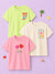 BambooTEC™ Girls Half Sleeve T-Shirt Pack of 3 – Beach Girl, Blossom & Sweet Treats Graphic Print Soft Summer Tee Set