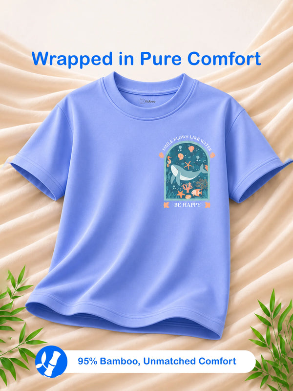 BambooTEC™ Girls Half Sleeve T-Shirt Pack of 3 – Be Happy, Girls Rule & Donut Graphic Print Soft Summer Tee Set