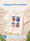 BambooTEC™ Unisex Kids Half Sleeve T-Shirt Pack of 3 – Basketball & Skateboard Graphic Print Soft Summer Tee Set