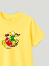 BambooTEC™ Unisex Kids T-Shirt – Soft Breathable Yellow Skateboard Print Half Sleeve Tee