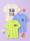 BambooTEC™ Unisex Half Sleeve T-Shirt Pack of 3 – Basketball, Dunk & Be Happy Graphic Print Combo