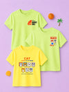 BambooTEC™ Unisex Half Sleeve T-Shirt Pack of 3 – Basketball, Beach Boy & Cat Graphic Print Combo