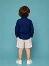 Light Organic Cotton Navy Blue Shirt & Beige Shorts Co-ord Set
