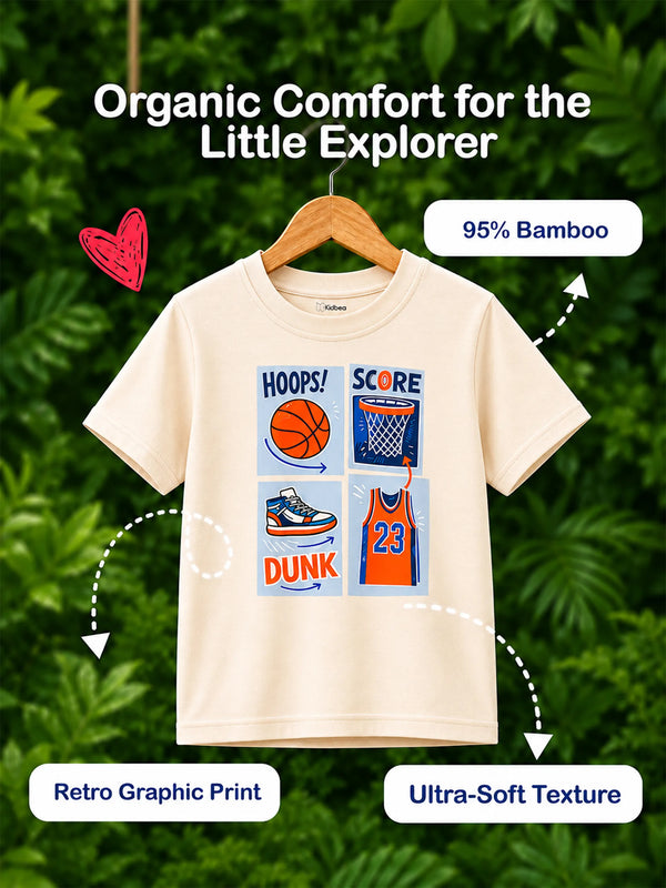 BambooTEC™ Unisex Half Sleeve T-Shirt Pack of 3 – Basketball, Dunk & Be Happy Graphic Print Combo