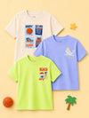 BambooTEC™ Unisex Half Sleeve T-Shirt Pack of 3 – Basketball, Beach Boy & Sea Play Graphic Print Combo