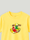 BambooTEC™ Unisex Kids T-Shirt – Soft Breathable Yellow Skateboard Print Half Sleeve Tee