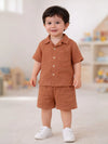 Light Organic Cotton Shirt & Pant Rust Co-ord Set