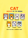 BambooTEC™ Unisex Kids T-Shirt – Cat Mood Print Soft Breathable Tee
