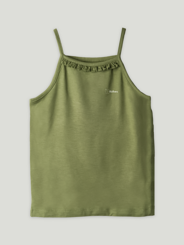 BambooTEC™ Olive Green Camisole for Girls – Soft, Lightweight & Breathable